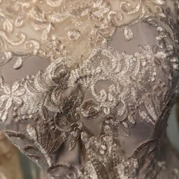 Champagne Satin Evening or Mother Of The Bride Evening Gown - Picture 5 of 8